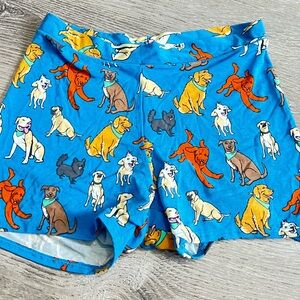 MeUndies Blue and White Dog Print Shorts